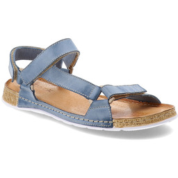 Wasak Granatowe Sandały Płaskie Obuwie Damskie