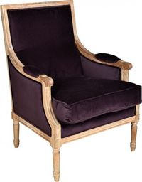 Fotel klasyczny prosty bakłażan Classic Belldeco