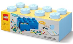 LEGO Pojemnik na z szufladkami Brick 8 Jasnoniebieski