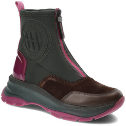 Zielone Botki Hispanitas Damskie Eleganckie Obuwie na Jesień