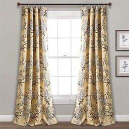 Lush Decor Botaniczne zasłony ogrodowe kwiatowy nadruk ptak