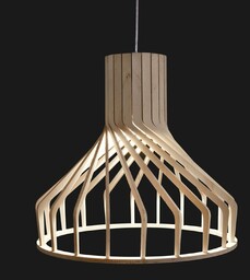 Nowodvorski Lighting Żyrandol Bio S z drewnianym klatkowym