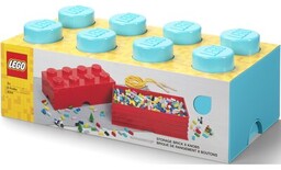 LEGO Pojemnik na klocek Brick 8 Lazurowy 40041743