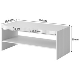Stolik kawowy prostokątny biały mat 120 x 57