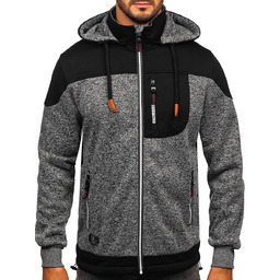 Antracytowa bluzo-kurtka męska z kapturem Denley TC1268