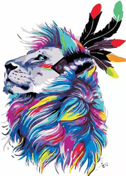 Malowanie po numerach - Tajemniczy lew 40x50cm -