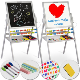 Tablica Magnetyczna Drewniana Kredowa Obrotowa 4W1 Ricokids Akcesoria