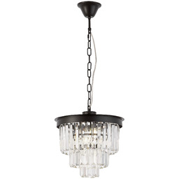 NOWOCZESNY ŻYRANDOL KRYSZTAŁOWY CZARNY CAPRIA D30