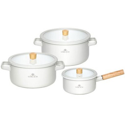 GERLACH Zestaw garnków Natur Enamel Biały (6 elementów)