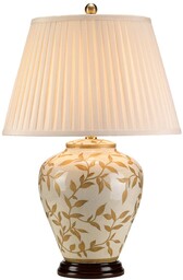 Elstead Lampa stołowa Leaves z porcelanową podstawą