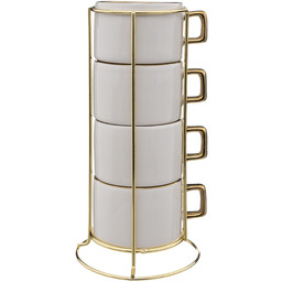 Secret De Gourmet Filiżanki ceramiczne na stojaku ARYA,