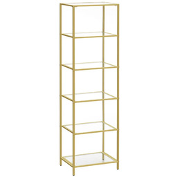 Edinos Złoty Szklany Regał 6 Półek Glamour A0-Z77