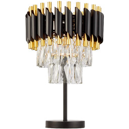 LAMPA NOCNA KRYSZTAŁOWA CZARNO-ZŁOTA MAZINI