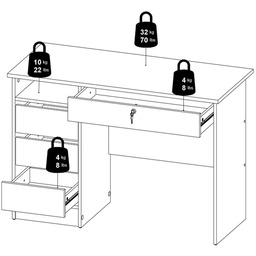 Biurko z szufladami kaszmir mat 110 cm Function