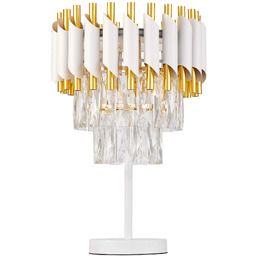 LAMPA NOCNA KRYSZTAŁOWA BIAŁO-ZŁOTA MAZINI