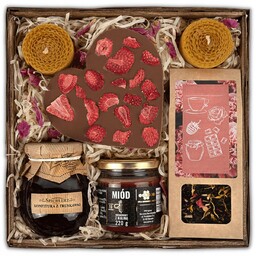 Kosz Prezentowy Z Czekoladą;Przetworami I Herbatą Idelany