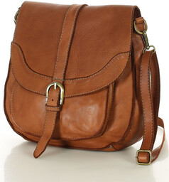 Torebka vintage retro skórzana listonoszka saddle bag -