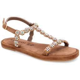 Zdobne sandały damskie - LAZAMANI LA75859 BRĄZOWE