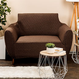 4Home Multielastyczny pokrowiec na fotel Comfort Plus brązowy,