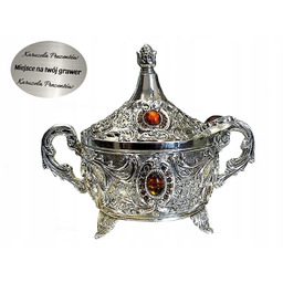 Cukiernica Posrebrzana Imitacje Bursztynu Orientalny Przepych