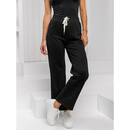 Czarne spodnie dresowe damskie wide leg Denley W5213