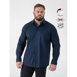 Duża Koszula Męska Plamoodporna Non Iron Elastyczna Granatowa