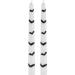 Ginger Ray Halloween białe świece obiadowe z czarnymi