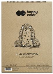 Szkicownik na spirali Happy Color Black&Brown A4 50
