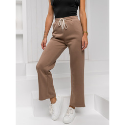 Brązowe spodnie dresowe damskie wide leg Denley W5213