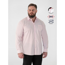 Duża Koszula Męska Plamoodporna Non Iron Elastyczna Różowa