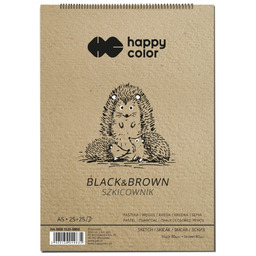 Szkicownik na spirali Happy Color Black&Brown A5 50