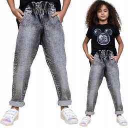 Kiz Spodnie Boyfriend Miękki Jeans Grafit r 140