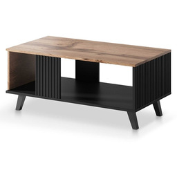 Stolik kawowy kwadratowy dąb wotan / czarny mat