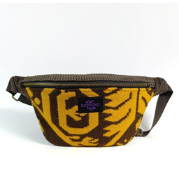 Pakamera Żółto - brązowa nerka z ludowej tkaniny