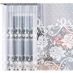 Firana żakardowa Demetria 400x170cm prosta (gotowa) z obszyciem