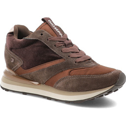 Brązowe Sneakersy Gioseppo Eleganckie Obuwie Damskie Na Koturnie