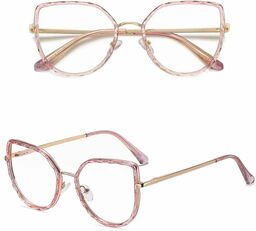 Stylion Damskie kocie okulary zerówki do komputera BLUE