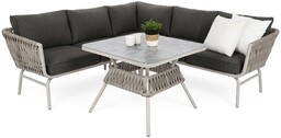 Narożnik ogrodowy technorattanowy Tasos Cream / Grey Melange
