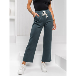 Zielone spodnie dresowe damskie wide leg Denley W5213