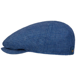 Kaszkiet Lniany Pandico Driver by Stetson, niebiesko-biały