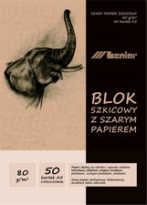 Leniar Blok szkicowy z szarym papierem A5/50k