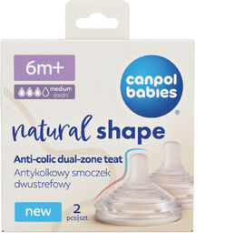 Canpol Babies, smoczek silikonowy do butelki Natural Shape,