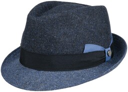 Kapelusz Wełniany Classic Twotone Trilby by Lierys, niebieski,