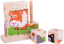 Bigjigs Toys, piramida z klocków Zwierzęta domowe