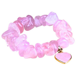 SAMBA Bransoletka kwarc różowy serce