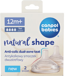 Canpol Babies, smoczek silikonowy do butelki Natural Shape,