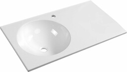 JUNO umywalka kompozytowa 80x47cm, biała, lewa JU080 WAKACYJNA