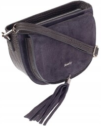 Zgrabna listonoszka w kształcie podkowy ze skóry naturalnej