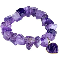 SAMBA Bransoletka ametyst serce