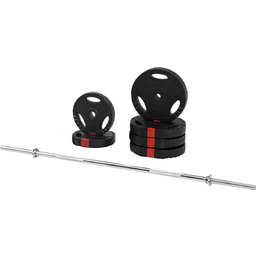 Sztanga 60 kg: gryf prosty + obciążenia bitumiczne